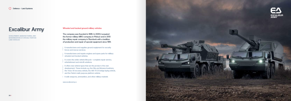 Na zdjęciu haubica samobieżna, Po lewej informacja o nowościach w uzbrojeniu.